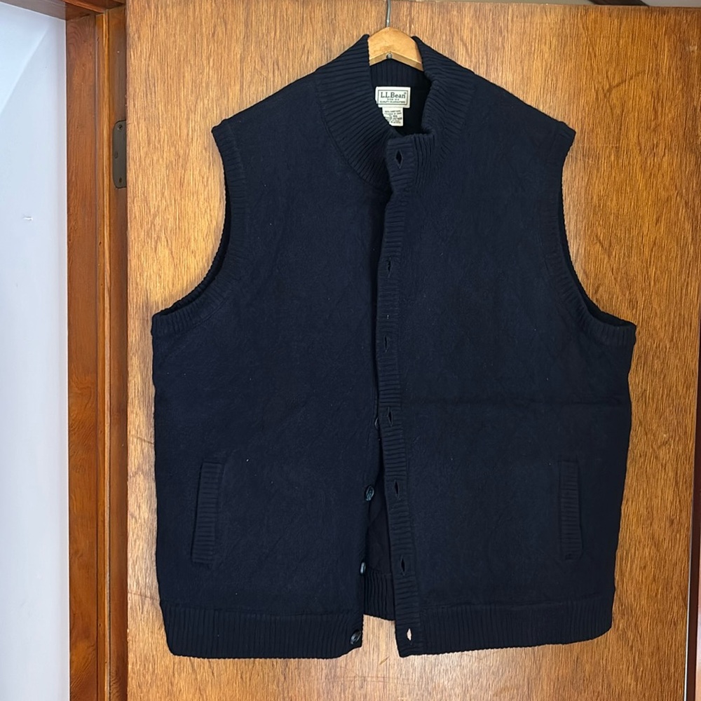 COPY - Navy L.L. Bean Lambs'Wool Women's Vest